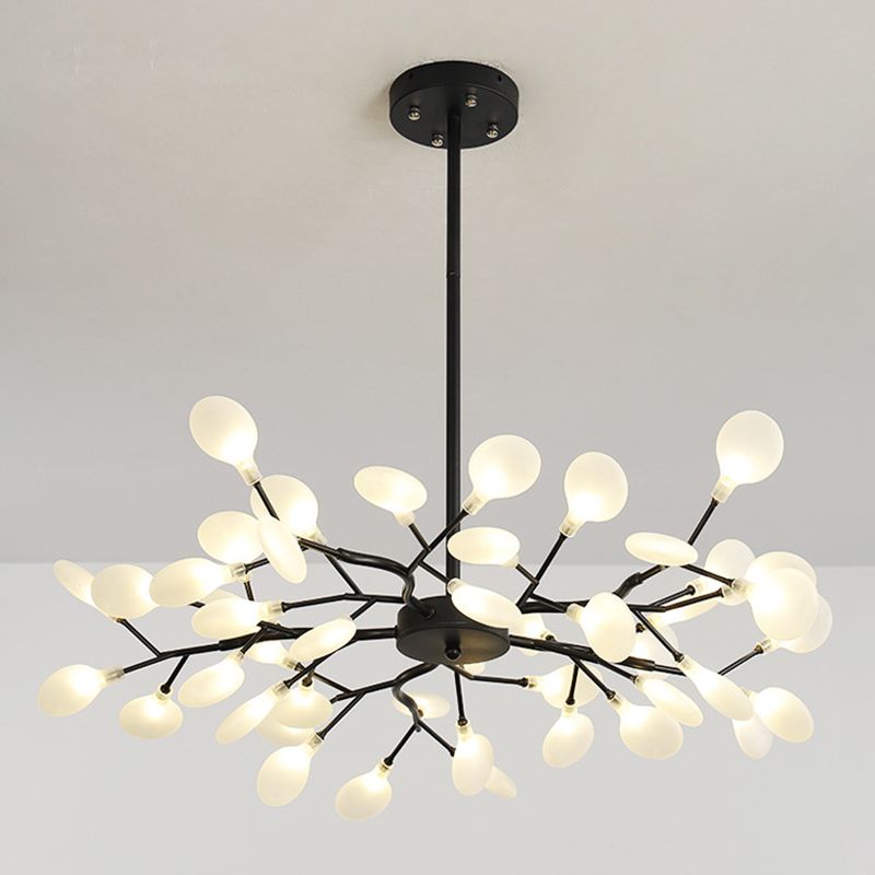 Candelera de lámpara de lámpara colgante posmoderna enchufefirlies lámpara de techo de vidrio para sala de estar