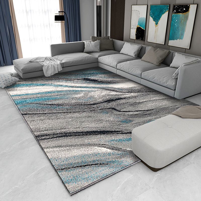 Watercolor Ink Abstract Carpet Simple Carpet Non-Slip Backing Rug for Living Room