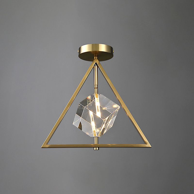 Luminaire encastré géométrique contemporain en cristal à 2 lumières