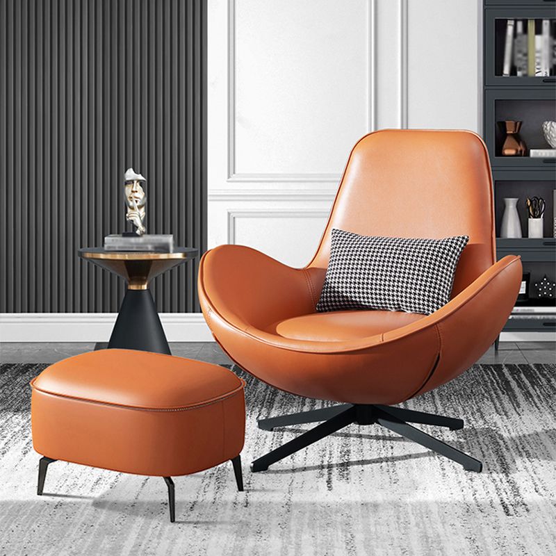 Faux Leather Slipper Chair 33.4" L x 30.3 " W x 20.8 " H Stacking Chair for Bedroom