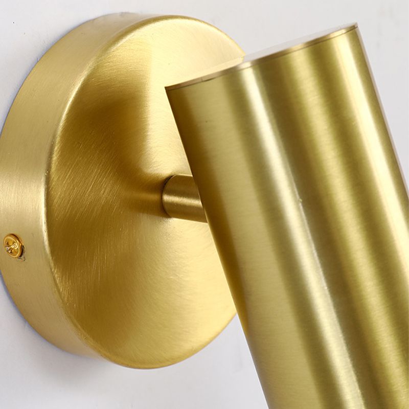 Modern Style Cylinder Shape Wall Sconce Metal 1 Sconce Light in Gold