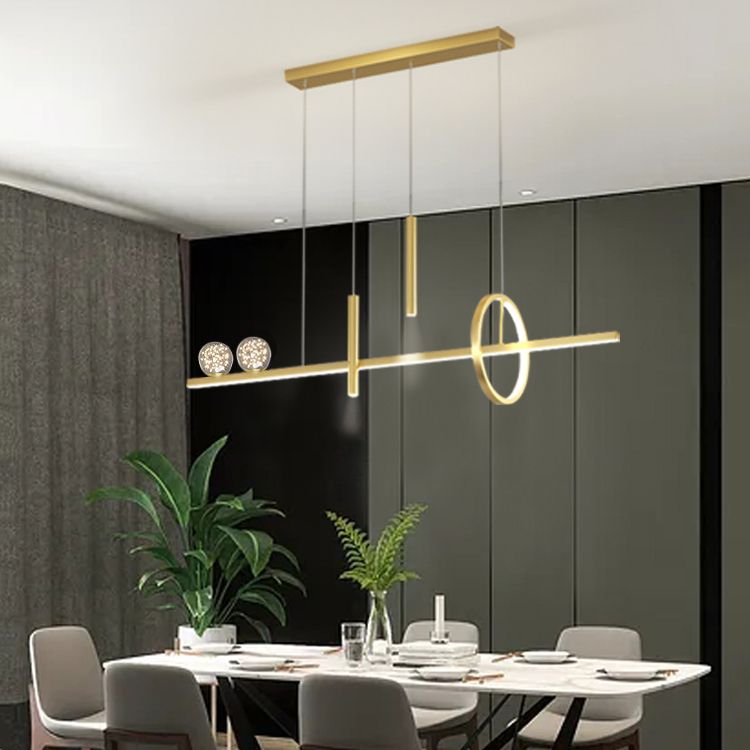 Luz de colgante geométrico de iluminación contemporánea de metal iluminación de la isla de cocina