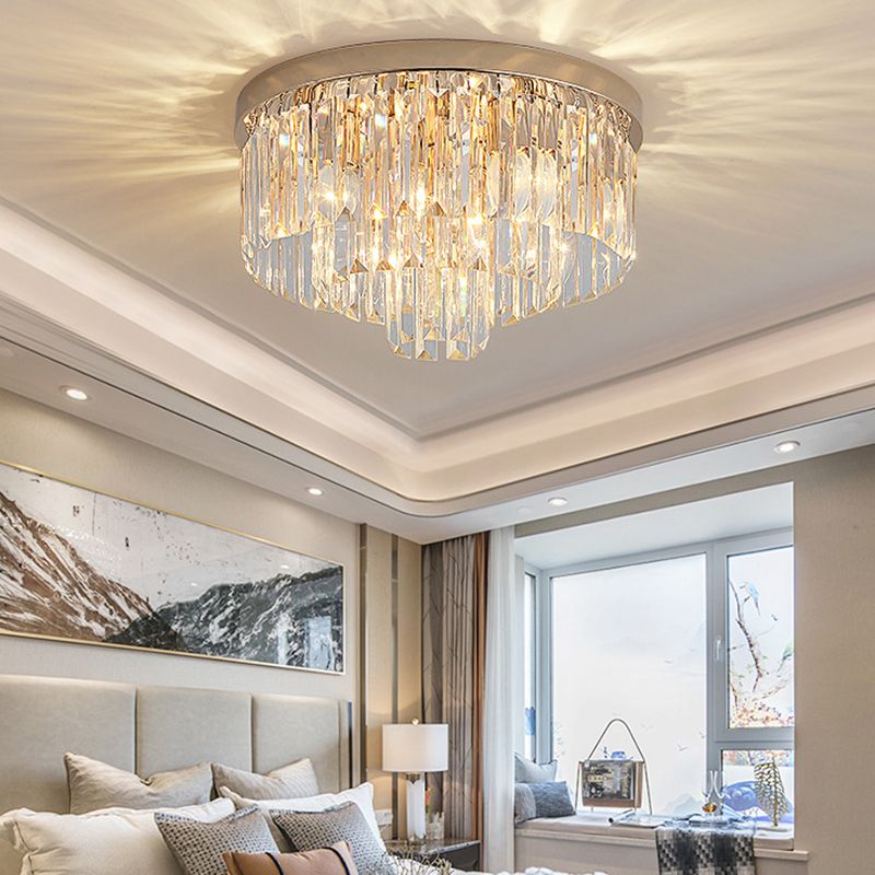 Crystal Tiered Flush Mount Light Fixtures Modern Flush Mount