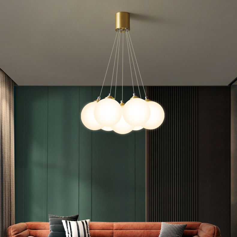 Luz de colgante de globo de cobre en la moderna lámpara colgante de vidrio de vidrio de lujo