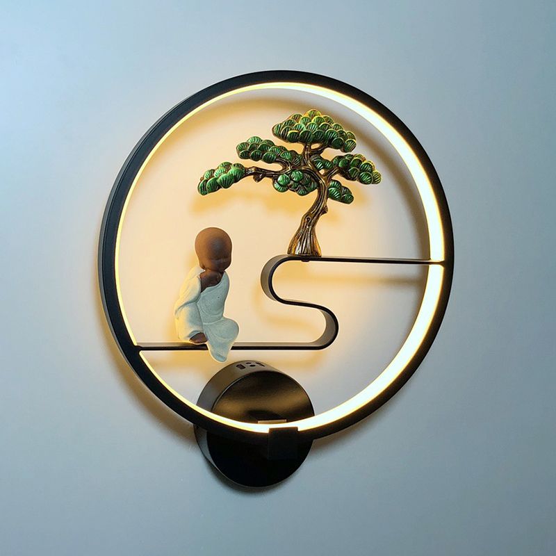 Contemporary LED Wall Light Household Circle Wall Lighting Fixture for Living Room