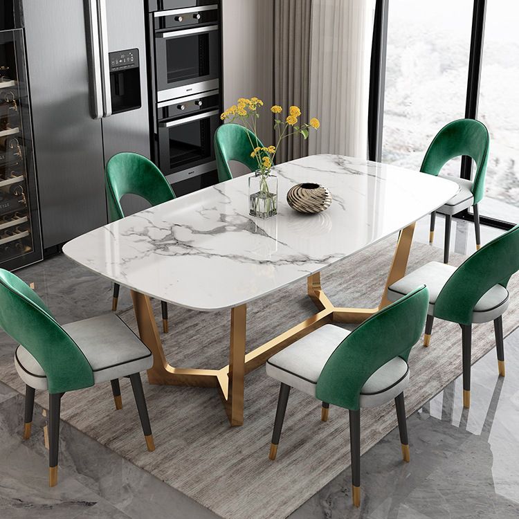 Contemporary Sintered Stone Rectangle Table Set 1/2/3/4/7/8 Pieces Dining Set for Home