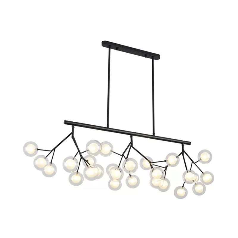 27 Bubbles Island Lighting Contemporary Metal Hanging Chandelier in Black Finish