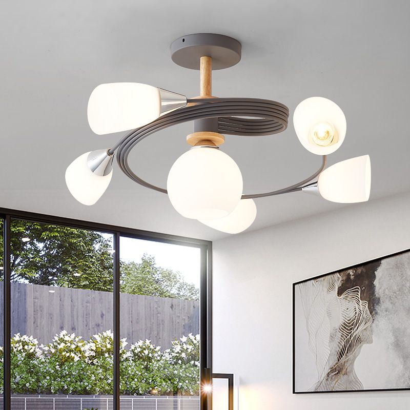 Metal Geometric Flush Mount Lights Contemporary Style Multi Lights Flush Mount Fixture
