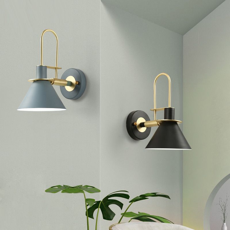 Cone Shape Metal Sconce Light Modern Style Wall Lamp for Dining Room