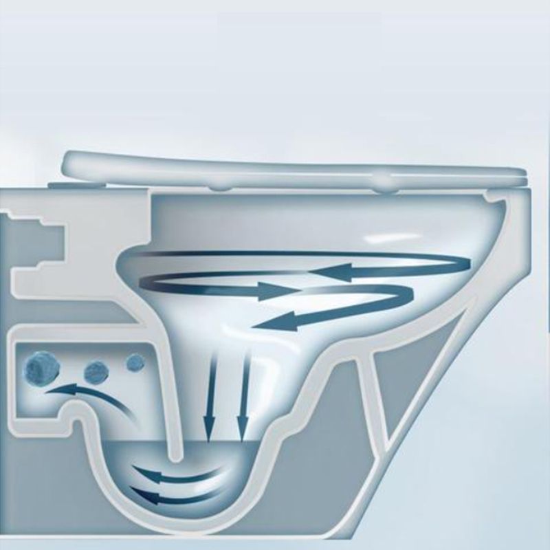 Modern White Flush Toilet Wall Hung Urine Toilet with Seat for Bathroom