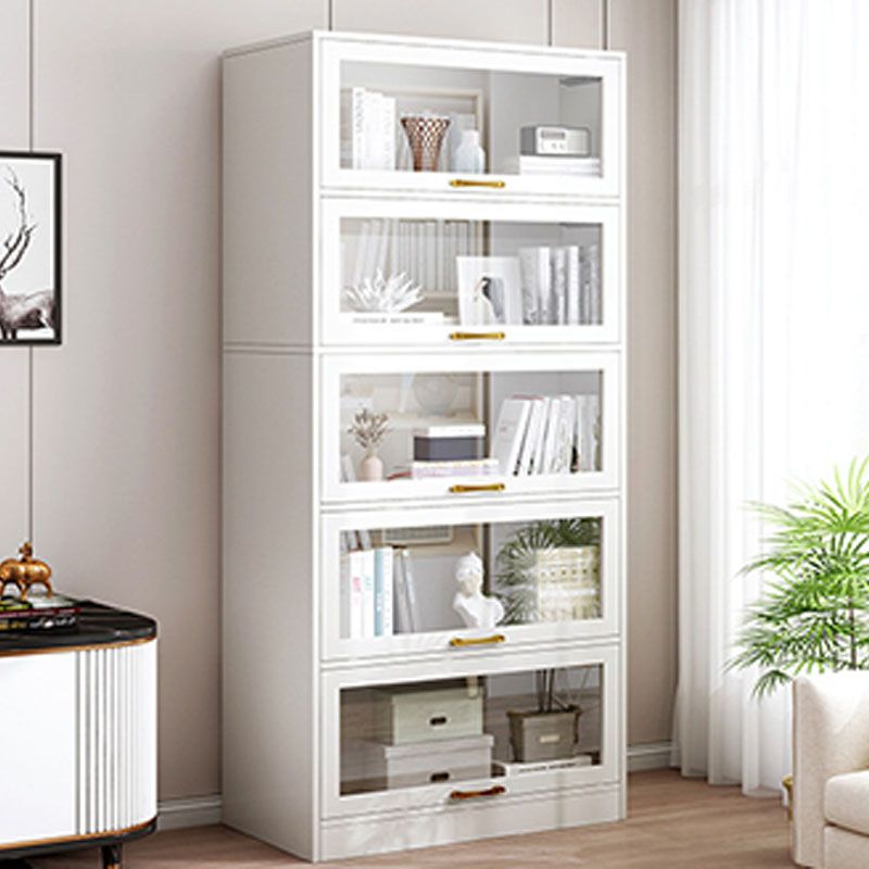 Modern Engineered Wood Shelf Bookcase Floor Closed Back Home Book Shelf with Doors