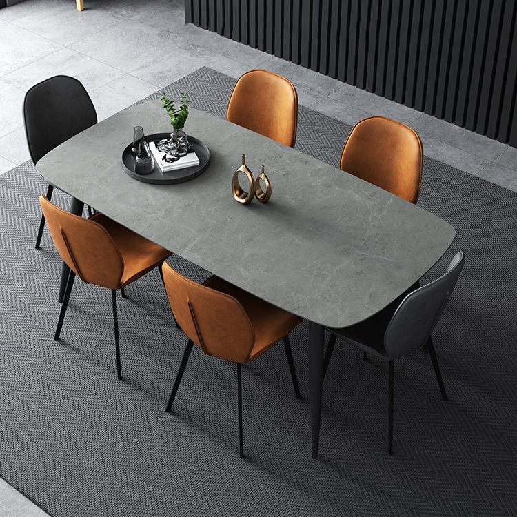 Modern 1/4/7 Pieces Dinette Set with Grey Sintered Stone Top Rectangle Dining Table Set
