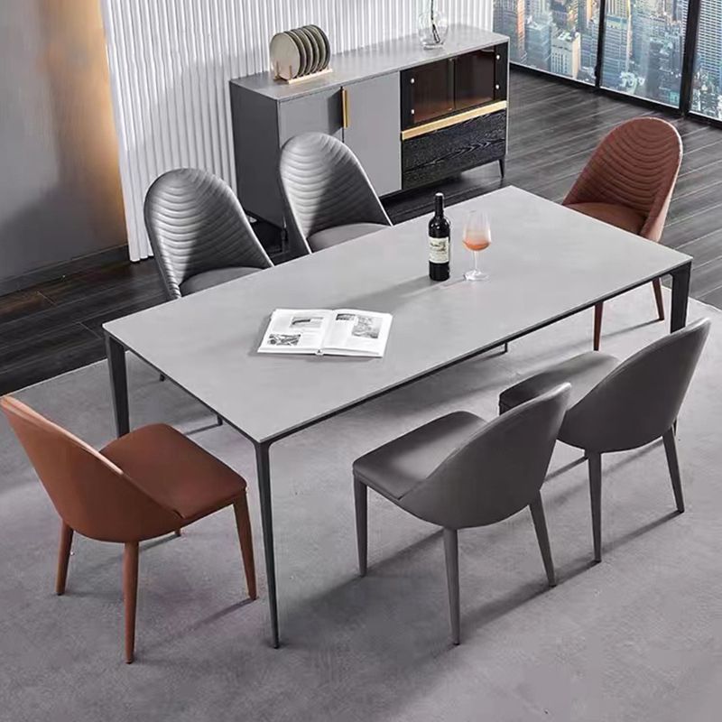 Metal Base Indoor Dining Chair 19'' Wide Parsons Leather Chair for Restaurant