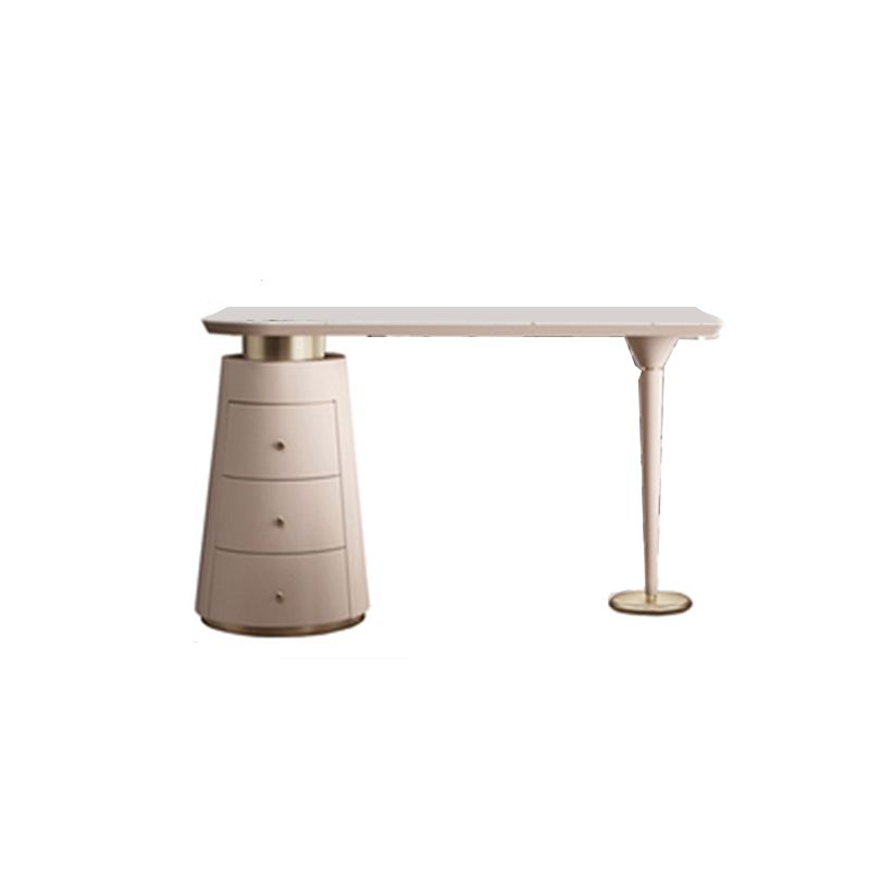 3 Drawers White Makeup Vanity Dressing Table Stool Set, 17.71" W x 29.52" H