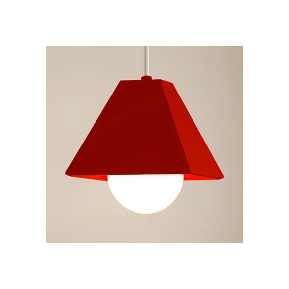 Accesorio de techo de sombra de pirámide naranja/verde Metálico 1 Bulbo de dormitorio Bulbo Iluminación colgante