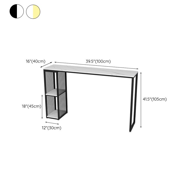 Glam Stone Bar Table Set 1/3 Pieces Rectangle Bar Table with Upholstered Stools