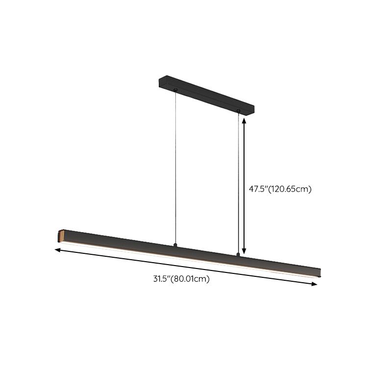 1 Light Linear Island Lighting Fixture Modern Metal for Dining Room