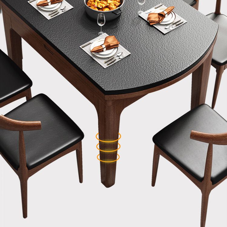 Modern Style Stone Dining Table Round 4 Legs Dining Site Table