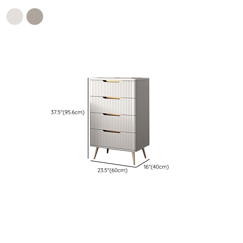 Glam Vertical Stone Storage Chest Bedroom White Chest with Drawers
