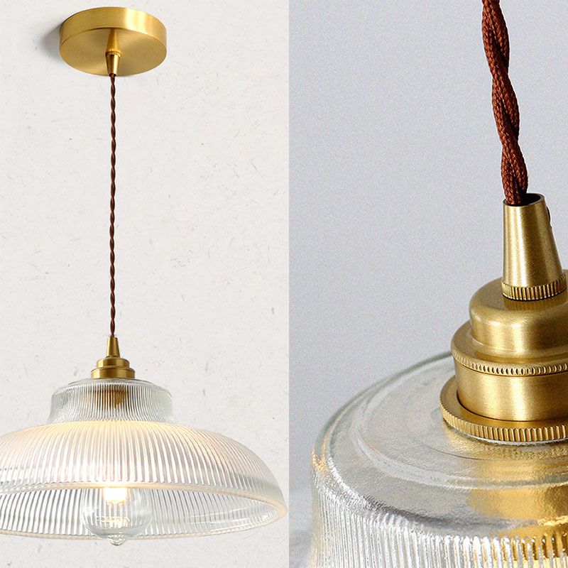 Prismatic Glass Vintage Hanging Pendant Light 1-Light Drop Pendant for Dining Room