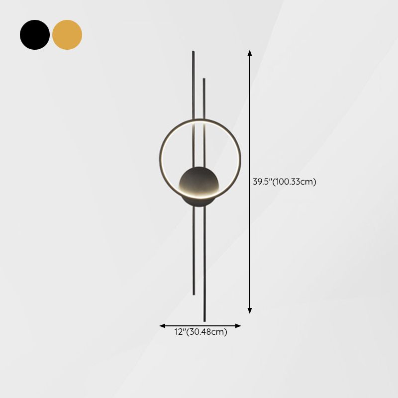 Single Contemporary Golden/Black Wall Mounted Sconce LED Linear Wall Light for Hallways