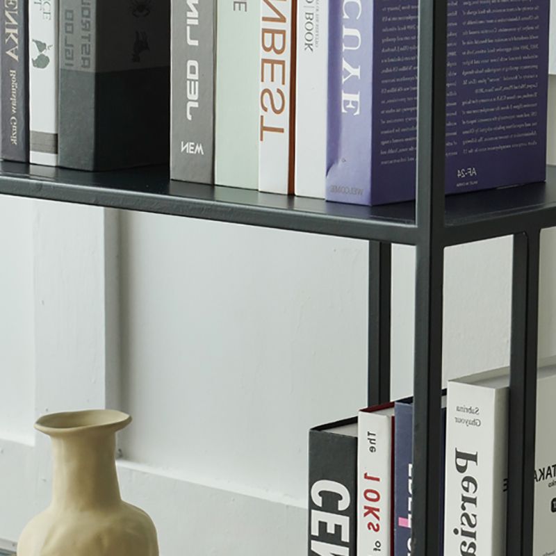 Modern Style Open Back Bookshelf Standard Metal Bookcase with Shelves