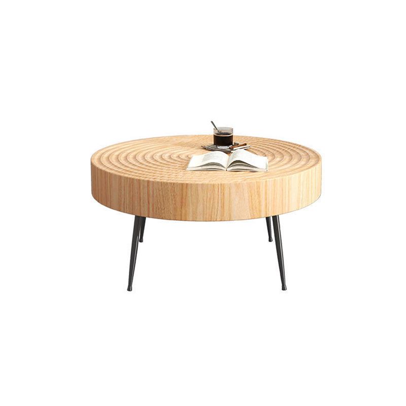 Contemporary Cocktail Table Round Solid Wood Coffee Cocktail Table