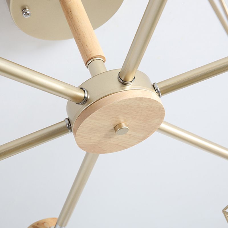 Käfigleuchter hungern hell einfacher Stil Holzdecke Anhänger Licht für Wohnzimmer