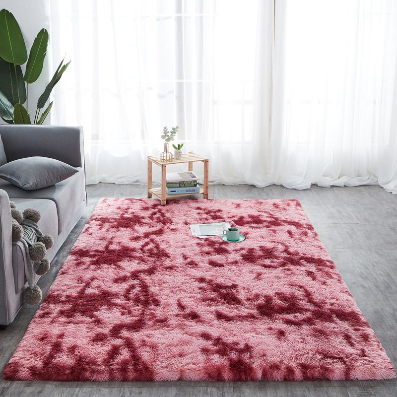 Blue Simple Carpet Polyester Tie-Dye Carpet Non-Slip Backing Carpet for Living Room