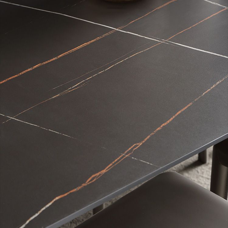 Modern 1/4/5/6/7 Pieces Dining Set Sintered Stone Dining Table with Leather Chairs