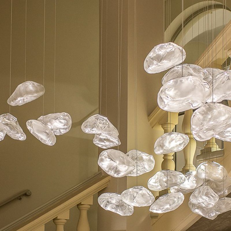 Lámpara de vidrio colgante con forma de colgante en forma de nube de estilo de diseñador lámpara de trabajo de restaurantes de 1 luces