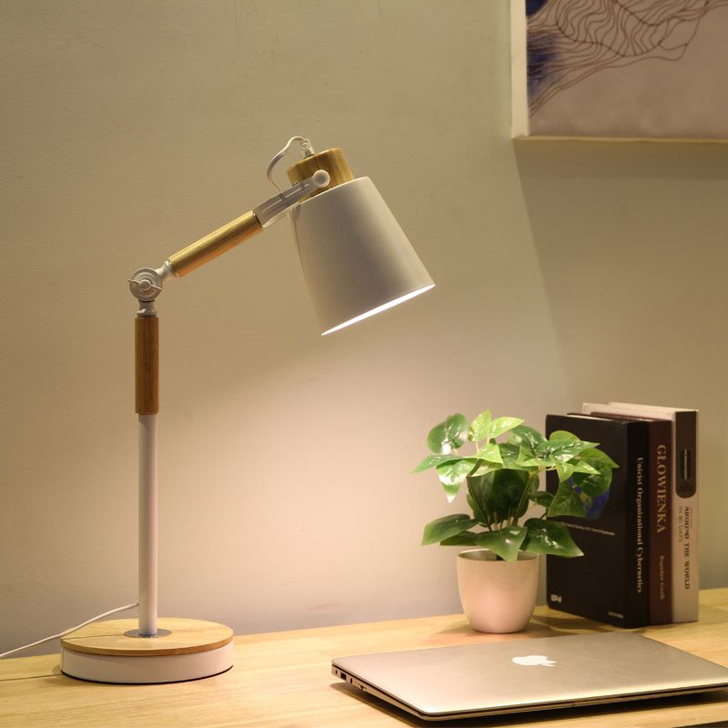 Lampada da tavolo Bell moderna in metallo con 1 lampadina, lampada da comodino bianca/nera per soggiorno