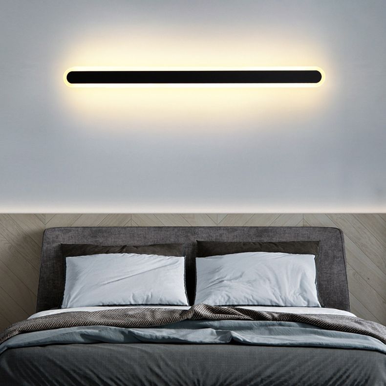 LED Line Shaped Wall Sconce Postmodern Style Acrylic Wall Mount Light Fixture