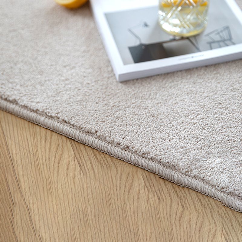 Grey Tone Simple Area Carpet Polyester Solid Indoor Rug Anti-Slip Backing Carpet for Living Room