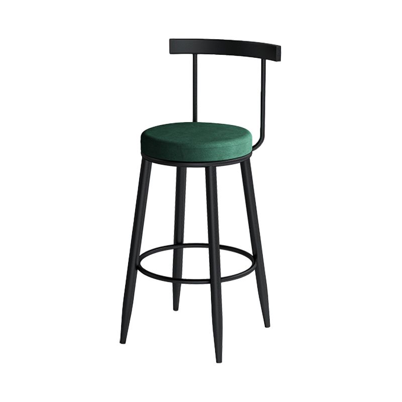 Moderne Theke rund Barhocker Armless Velvet Bar Stuhl mit Footstützeneisenbasis