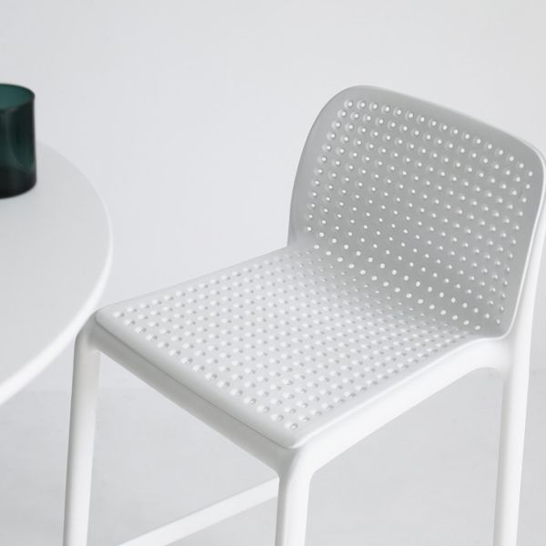 Industrial Plastic Low Back Bar Stool Armless Stackable Bar Stool