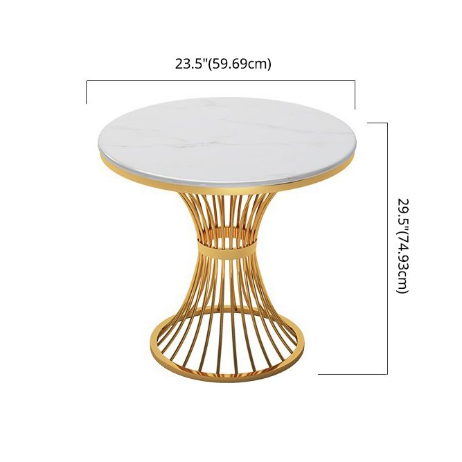 Scandinavian Sintered Stone Dining Room Set Standard Height with Gold Base Dining Furniture