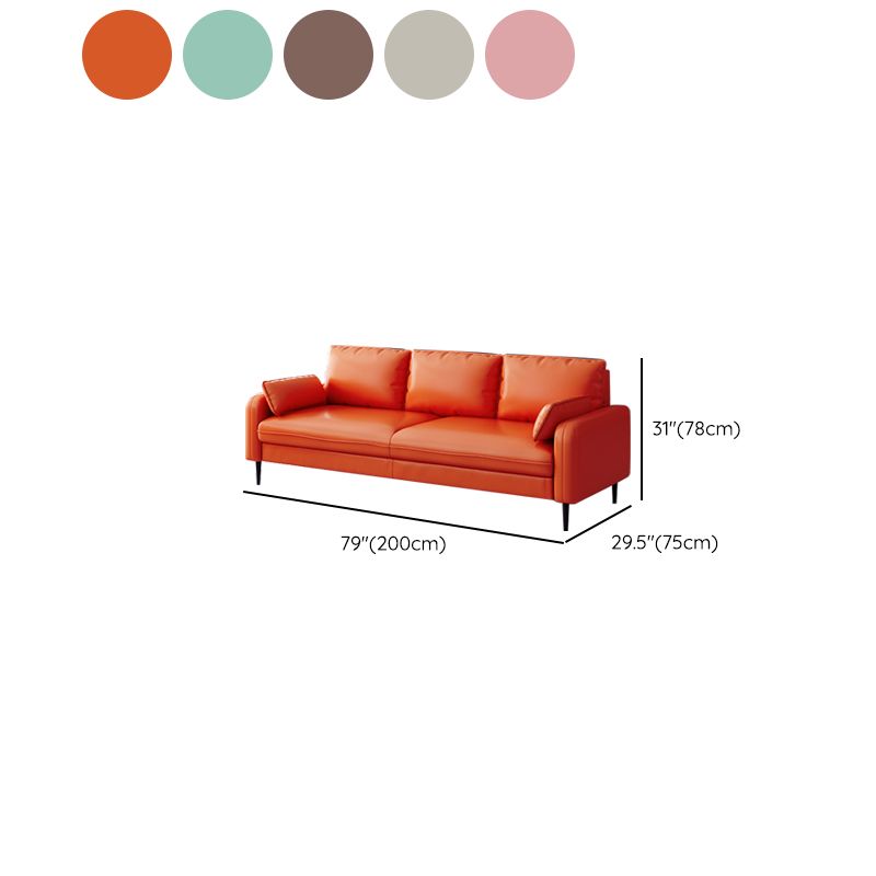 Modern Standard Sofa Pillows Square Arm 3 Seater Living Room Settee