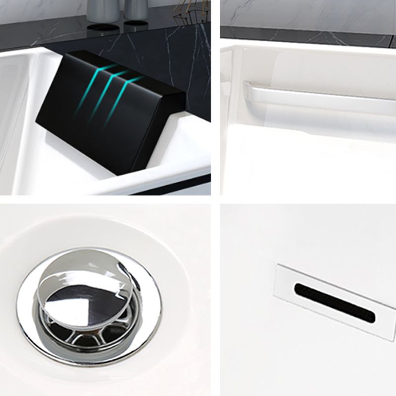 Freestanding Acrylic Bathtub Modern Stand Alone Soaking Tub with Slotted Overflow Drain