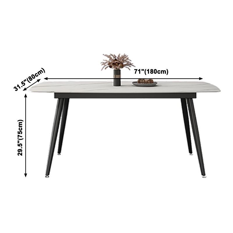 Muebles para el hogar de piedra de comedor de estilo contemporáneo de 4 pies con pierna de metal