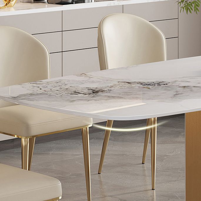 Contemporary Dining Set 1/4/5/7 Pcs Stone Dining Table with Upholstered Chairs