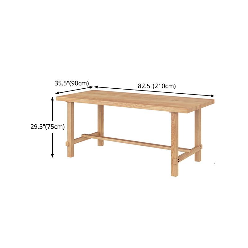 Rectangle Pine Wood Table for Restaurant Modern Dining Table with Trestle Base