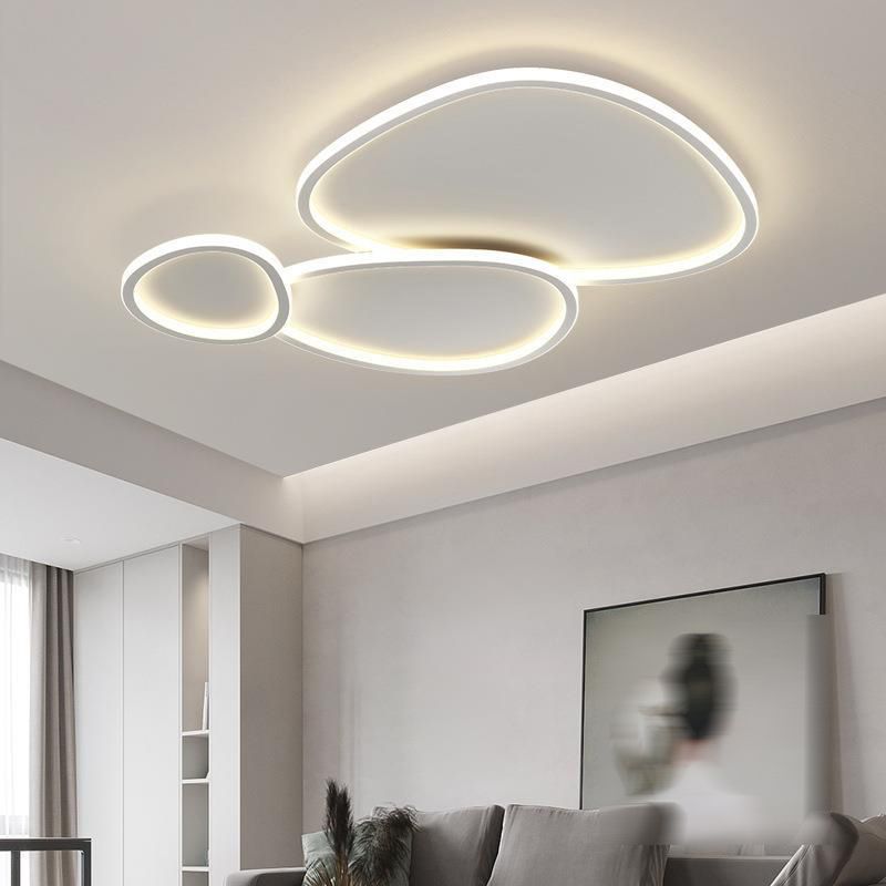 White Modern Flush Mount Lighting Unique LED Ceiling Light for Living Room