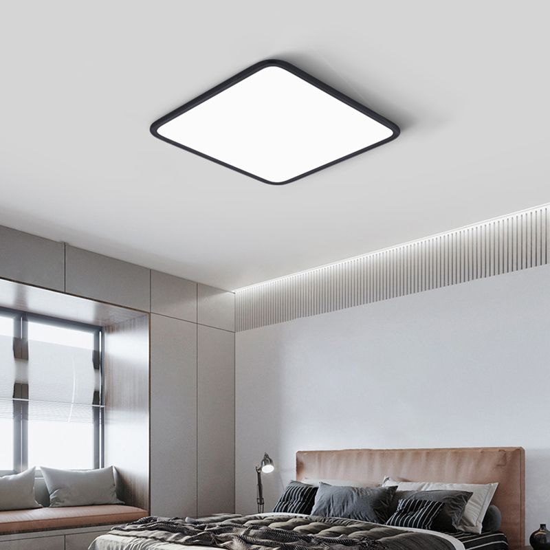 Slim Square Ceiling Light Fixture Simple Flush Mount for Bedroom
