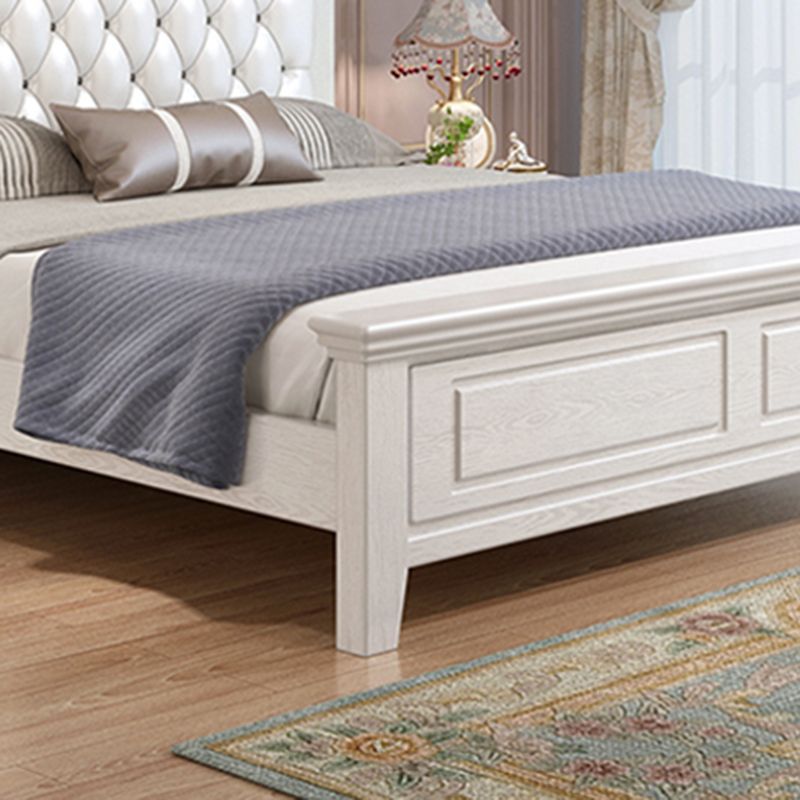 Contemporary Wood and Upholstered Bed Rectangular Standard Bed with Custom Gold Legs