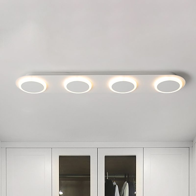 Lampe encastrée acrylique rectangulaire moderne 3 / 4 / 5 lampe encastrée blanche chambre à coucher chaude / lumière blanche