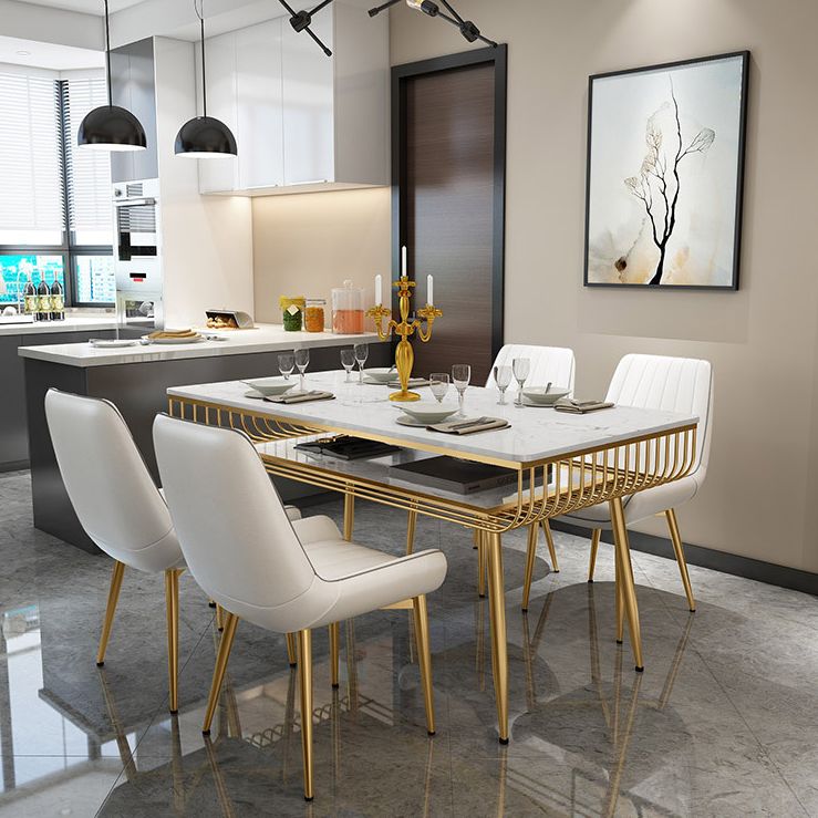 Nordic 1/4/5/7 Pieces Dining Set Rectangle Stone Dining Table for  Kitchen