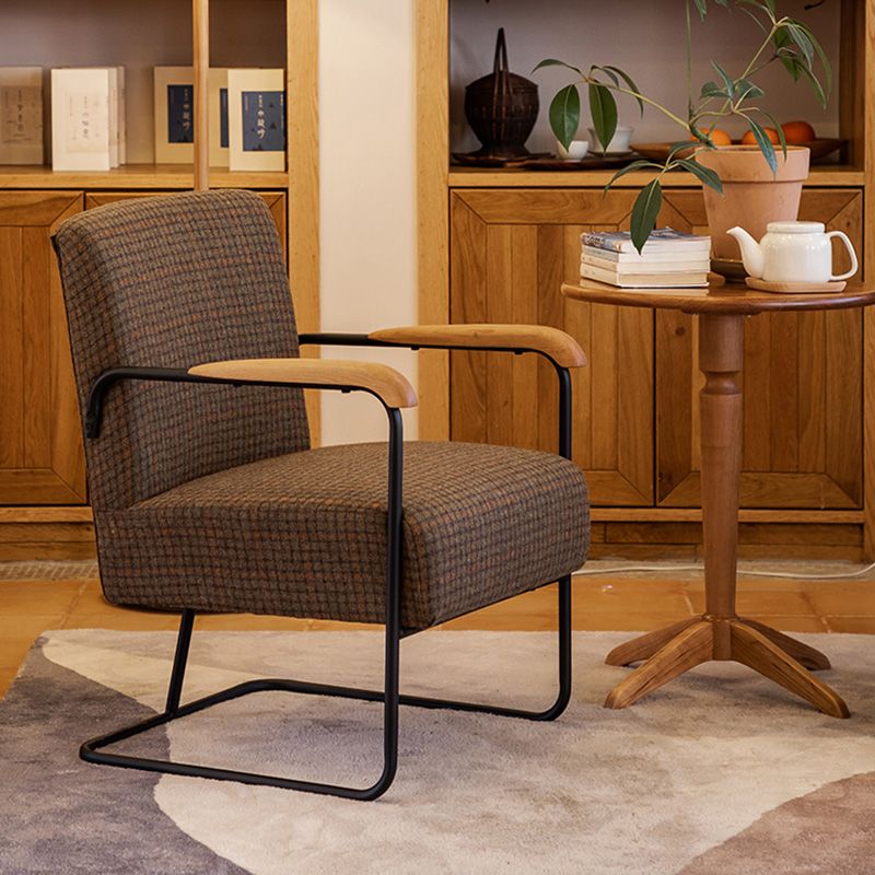 Arms Included Chair with wooden handrail 32.67" Wide Armchair for Living Room
