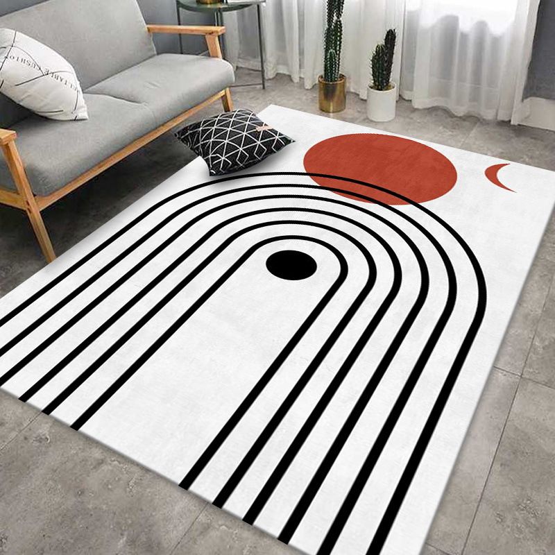 Moderner Wohnzimmer Teppich Streifenmuster Polyester Fläche Teppich nicht rutschfestem Hintergrund Teppich