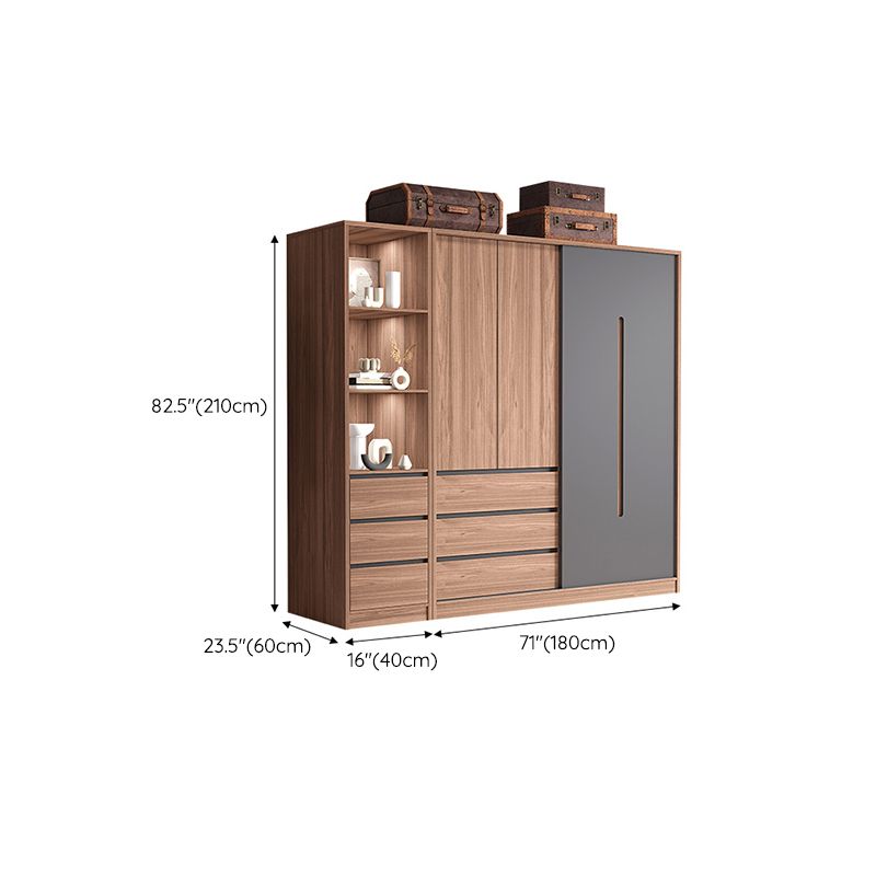 Contemporary Sliding Door Storage Cabinet Bedroom Cabinet with Drawers